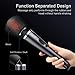 Cordless Wand Massager with 12 Speed USB Rechargeable Strong Power Vibration, Luvkis Multi Patterns Hand-held Waterproof Body Massager for Back & Neck-Black