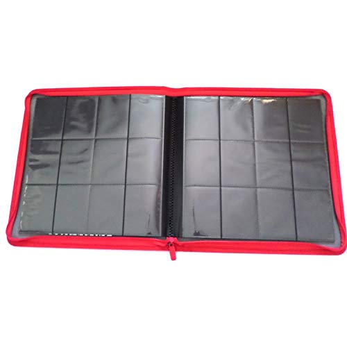 docsmagic.de Premium Pro-Player 12-Pocket Playset Zip-Album Red - 480 Card Binder - MTG - PKM - YGO