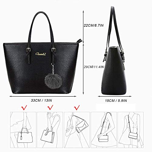 BestoU-Handbags-for-Women-Black-Large-Shoulder-Tote-Bag-for-Ladies-Purses-and-Handbags-Set