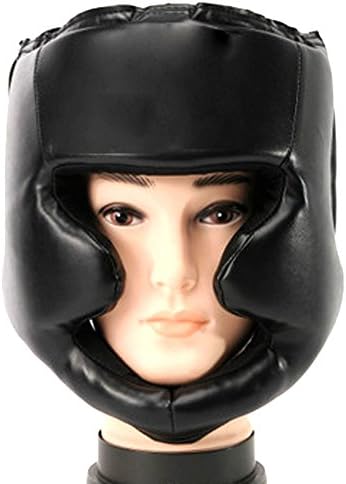 Efanty Boxing Headuard Leather Full Nose Protection Headgear, MMA Martial Arts Kick Face UFC Fight Training Headgear