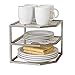 Seville Classics 2-Tier Corner Shelf Counter and Cabinet Organizer, Platinum primary