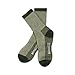Merino Wool Crew Hiking Sock - Moisture Wicking - Olive Green - Small