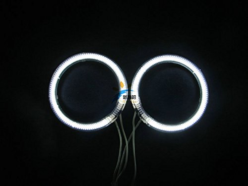 CCFL Halo Ring Headlight for Motorcycle 60mm 75mm 80mm 90mm 100mm 105mm 115mm car CCFL Angel Eyes Kit 2 rings and 1 inverter (80mm, White)
