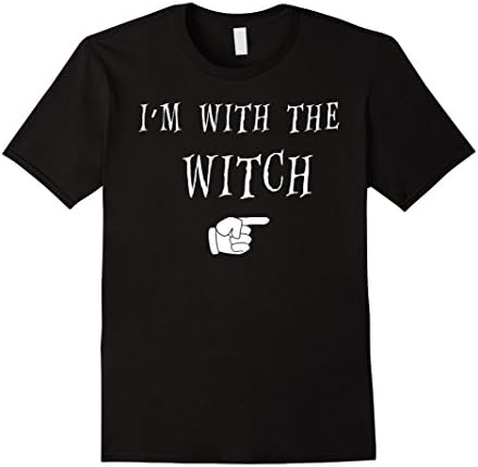 Mens Men's Halloween Couples Costume T Shirt I'm With The Witch Large Black