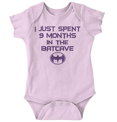 9 Months Batcave Funny Batman Cool Superhero Cute Baby Onesie Bodysuit