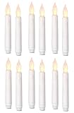BOX of 12 Battery Operated LED Tapered Candles w/ Flickering Light Bulbs!