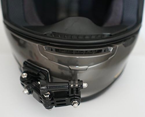 MotoRadds Motorcycle Helmet Chin Mount for GoPro Hero 6/5 Black,Session 4,Hero 3,AKASO/Campark/YI Action Camera,Helmet Front and Side Swivel Mount and curved Mounts with 3M Sticky Pads