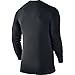 NIKE Men's Base Layer Long Sleeve Training Top, Black/Black/White, Medium