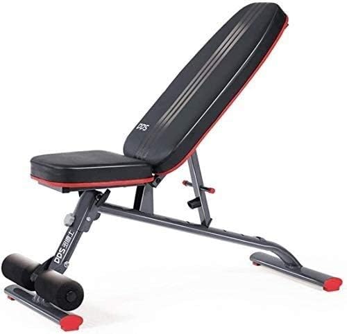 HOSTWEKLJT Adjustable Weight Bench Workout Abs Leg Bar Sit-ups, Dumbbell Bench, Home Fitness Equipment, Foldable Bench Press Incline Gym Bench Weightlifting and Strength Training for Home Gym,BlackTra