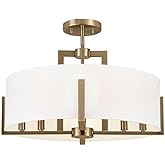 Kichler Malen 52592CPZ Convertible Semi-Flush Inch 8-Light 20˝ with White Fabric Shade in Champagne Bronze