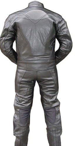 Perrini 2pc Motorcycle Racing Riding Leather Track Suit w/Armor