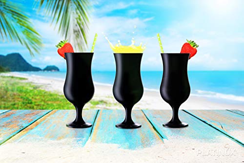 PLATINUX Schwarze Cocktailgläser max. 470ml aus Glas Set (6-Teilig) Longdrinkgläser Partygläser Milkshake Glas Groß – Bild 3