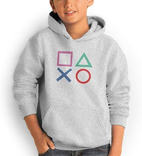 SUZETTE MUNOz Unisex 3D Printed Playstation Joypad Cotton Teen Hooded Sweatshirt Athletic Leisure with Pockets Black