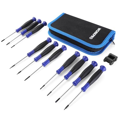 WORKPRO 10 Piece Precision Screwdriver Set Cr-V with Magnetic Tip and Storage Bag