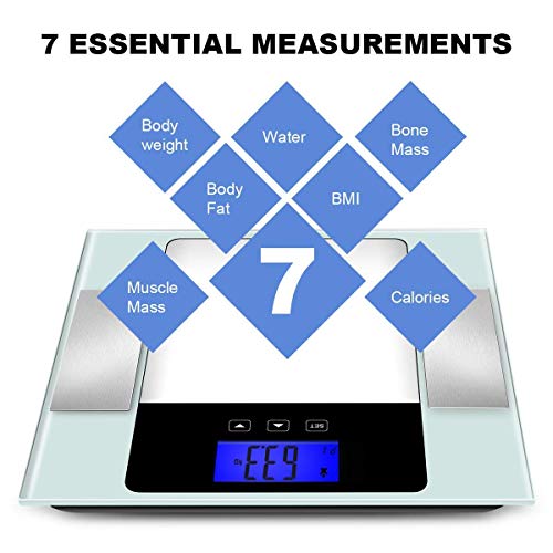 Digital Body Scale, CUSIBOX Smart Body Weight Scale Bathroom Scale with 10 Users Memory Mode, Non-Slip Large LCD Display, 6mm Tempered Glass, up to 400 Pounds - Thumbnail 2