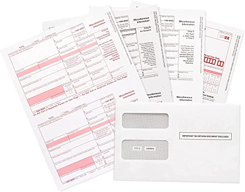 1099 MISC Forms 2022, 4 Part 10 Pack Tax Forms