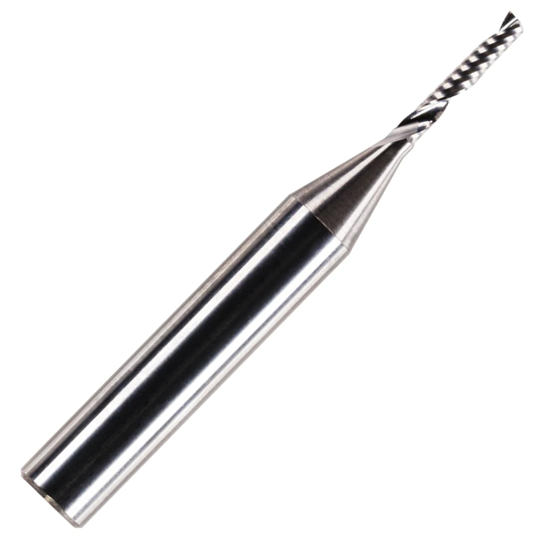 Rennie Tools 2mm x 8mm Flute x 1/4" Shank Solid Carbide Single Flute Spiral Router Cutter Bit End Mill for ACM, Aluminium, PVC, Acrylic and Hard Woods. 2mm Router Bit