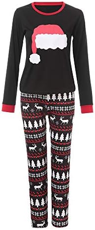 Clearance! Dressin Pjs Matching Familly Christmas Santa Hat Printed Pajamas Santa Deer Sleewear Set