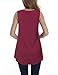 Tunic Tank, Messic Womens Sleeveless Buttons Round Neck Pleated Front A Line Flowy Tunic Shirts(XX-Large,Wine)