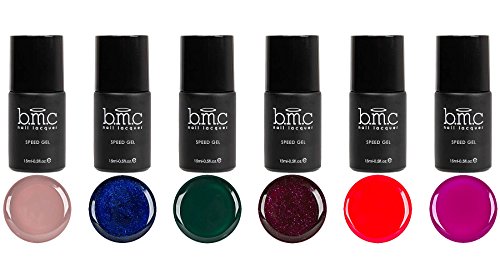 BMC 6pc Cream and Glitter Style Speed Gel Nail Polishes-Unforgettable Collection BMC 6pc Cream and Glitter Style Speed Gel Nail Polishes-Unforgettable Collection
