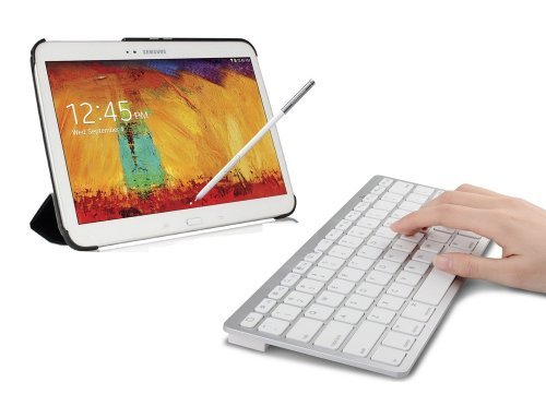 Sparin Ultra Slim Mini Bluetooth Keyboard for Tablets, Smartphones and Note - White