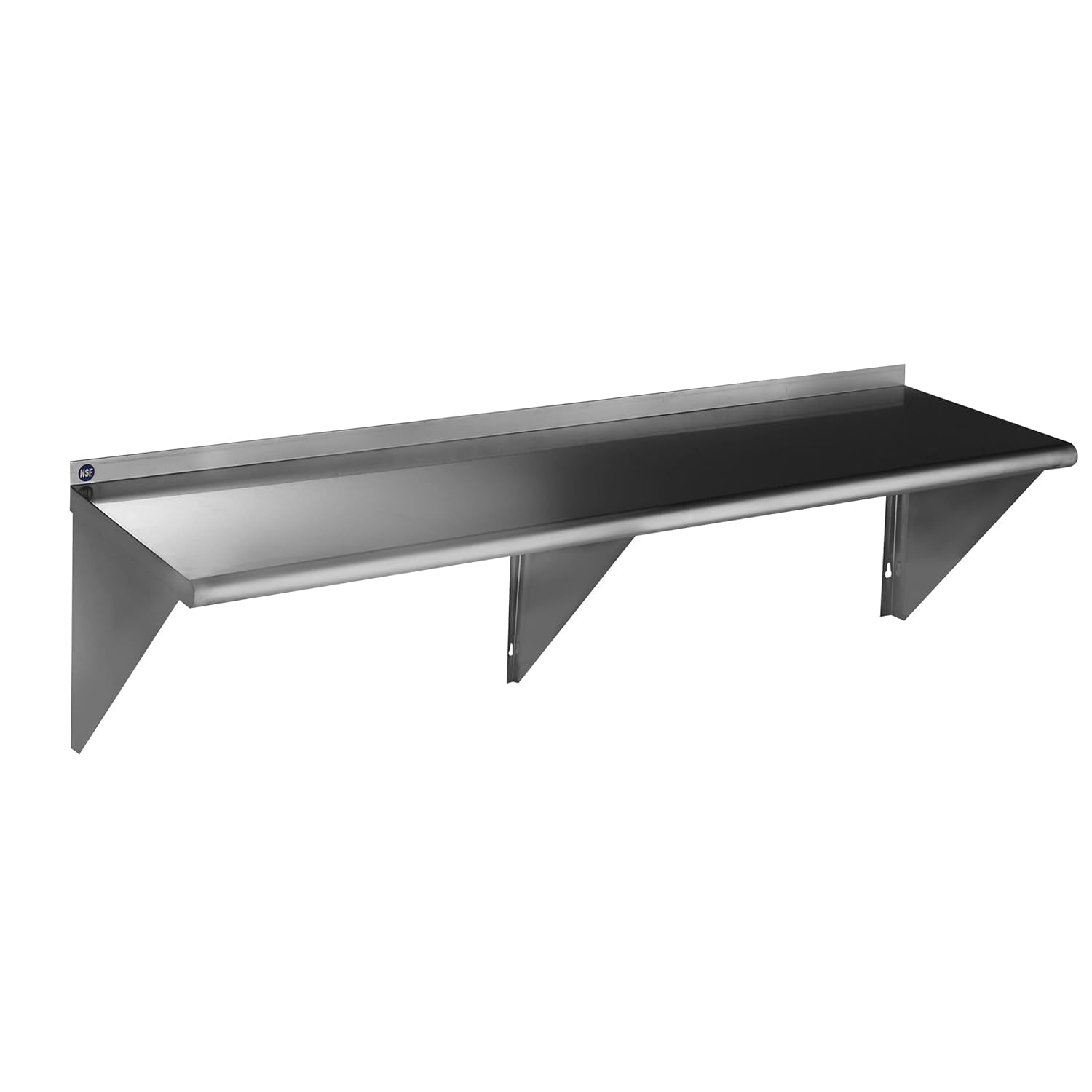 Photo 1 of ROCKPOINT Stainless Steel Shelf 14 x 72 Inches 450lb, NSF Metal Commercial Shelves Wall Mount Floating Shelving with Backsplash for Restaurant, Kitchen, Home and Hotel, Silver