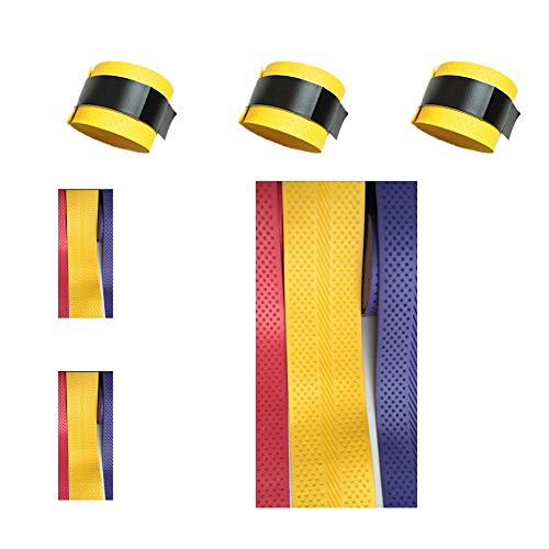 Badminton Racket Grip Tapes Light Durable Racket Grip Band Anti-Slip Sweat Uptake Racket Grip Tapes for Adults Children Yellow - Thumbnail 2