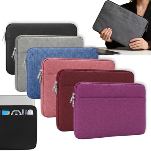 Pasta para Notebook, Tablet, Laptop de 13”, 14” e 15.6” | Bolso Frontal, Proteção Anti Queda, Leve | Capa ideal para Trabalho, Faculdade e Viagem | Cor Preto