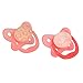 Dr. Brown's PreVent Orthodontic Baby Pacifier, Suction Free Air Channel, Contoured Butterfly Shield is Gentle on Face, Made in USA, Stage 1, 0-6m, 2-Pack, Glow in the Dark - Pink
