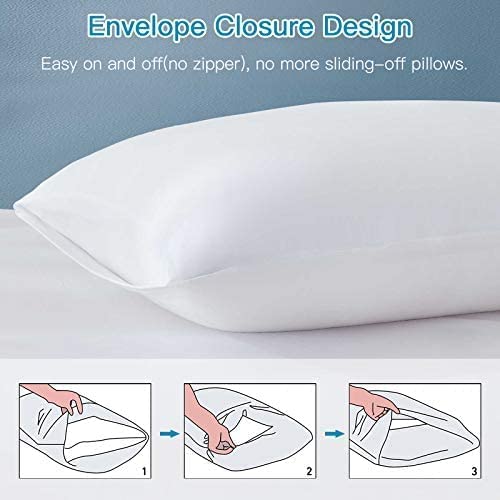 LUXEAR Cooling Pillow Cases 2 Pack Envelope Cool Pillow Cases with DoubleSide Design [Cooling