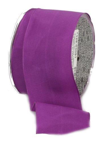Ampelco Ribbon Company French Wired 27-Yard Taffeta Ribbon, 2.5-Inch, Purple