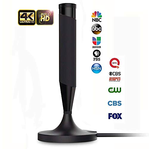 Digital TV Antenna,Full HD Amplified Smart TV Indoor Antenna TV Aerial-HDTV Antenna with Powerful Amplifier Signal Booster,60-120 Miles Range Support 4K 1080p and Older TV's with 16.4ft Coaxial Cable