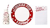 Pearhead Santa's Cookie Plate Set, Creative Holiday Gift and Keepsake, Cookies for Santa Plate, Jug, and Notepad