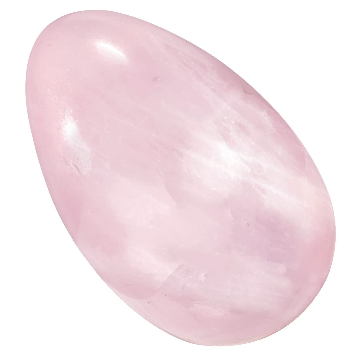 KYEYGWO 4pcs Reiki Crystal Stone Eggs Kit Polished Natural Palm Pocket Stones for Stress Removing, Rose Quartz