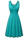 HUHOT Womens Sleeveless V Neck Dress with Pocket Summer Beach Midi Flared Tank Dress