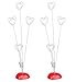 Yunko 2 Pcs Heart Based 4 Standing Heart Wire Holders Memo Clips Holder Photo Holder Stand Number Card Paper Note Desk Clip Reminder