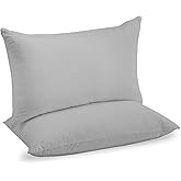 URBANHUT 100% Cotton Pillowcases, King Size, Ultra Soft Pillow Case, 20x36 Inches Set of 2, Hotel Quality Premium Cooling Pillow Cases - Silver Grey