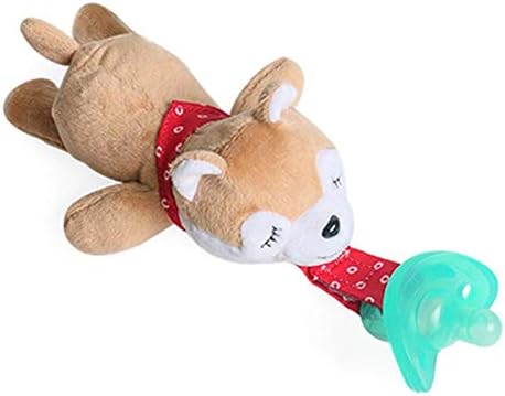 biteatey Animal Dummy Pacifier Toy Baby Soothers Teethers Soft Plush Toy With Detachable, For Newborns And Toddlers