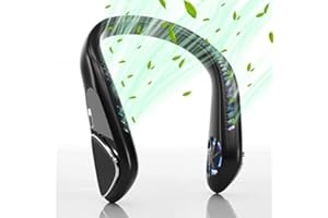 Kternay Bladeless Neck Fan - 6000mAh Portable Personal Fan, Hands-Free Battery Operated Fans USB Rechargeable (Black)