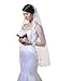 SWEETV Lace Edge Bridal Veil Fingertip Length Wedding Veil Accessories w/Comb
