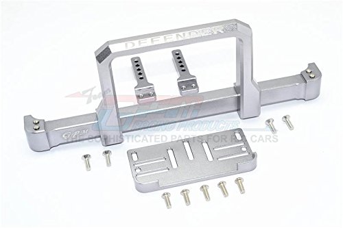 Traxxas TRX-4 Trail Defender Crawler Upgrade Parts Aluminum Front Bumper With Winch Plate (On-Road Street Fighter) - 1 Set Gray Silver