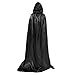 WESTLINK Cloak with Hood Costume Hooded Cape Cosplay For Men Women Kids (Black, XL)