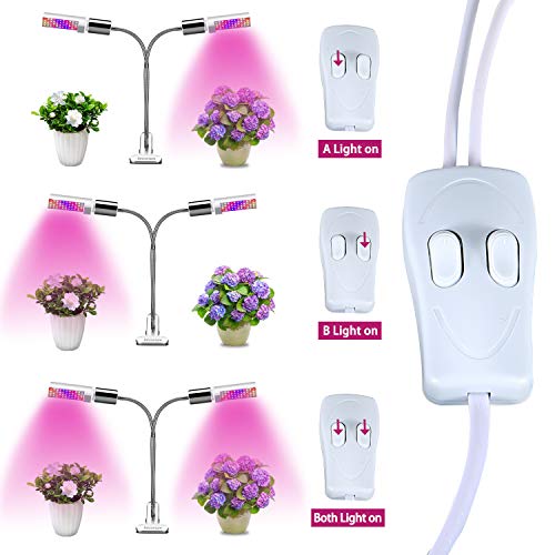 LED Grow Light for Indoor Plant, Winjoy Upgraded Full Spectrum Plant Light with Replaceable Bulb,Dual Head 45W Plant Grow Lamp with Flexible Gooseneck, Professional for Seedling Blooming Fruit ...
