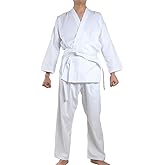 NAMAZU Karate Uniform for Kids and Adult, Lightweight Karate Gi Student Uniform with Belt for Martial Arts training - White