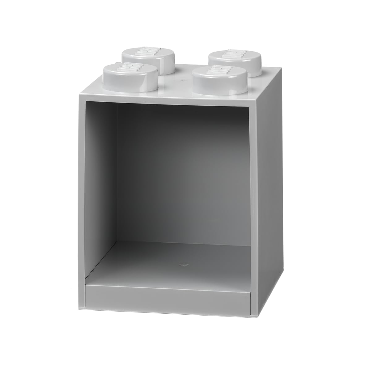 LEGO Brick Shelf 4 Knobs Grey, Stackable LEGO Storage Box, Desk Organiser, Storage Box for Toys, Books, and More, Home Decor, 159 x 161 x 47 mm
