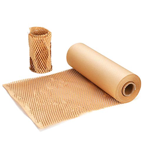 SZSYumUnion - Honeycomb Quilted Packaging Paper Roll, Perforated Packaging, Packaging Wrapping for Home Moving, Tearable Shipping, Bubble Wrap Alternative (30cmX30m)