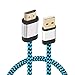 USB to HDMI Cable, Yeworth [Aluminum Shell, Nylon Braided] 0.5m USB 2.0 Male to HDMI Male Charger Cord Splitter Adapter Gold Plated