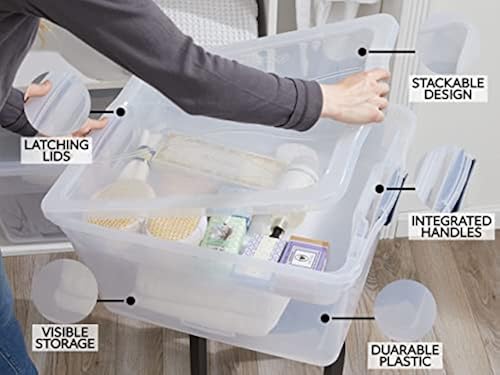 Rubbermaid Cleverstore Clear 71 Qt, 4-Pack with Tray Insert, Made - Main Image