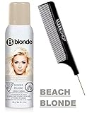 Jerome Russell B BLONDE SPRAY Temporary HIGHLIGHTS Hairspray, Hair Color Dye Aerosol Spray (w/Sleek Steel Pin Tail Comb) Haircolor Hairspray (BEACH BLONDE)