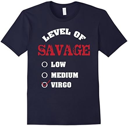 Men's T-shirt Horoscope - Level of Savage-VIRGO Large Navy